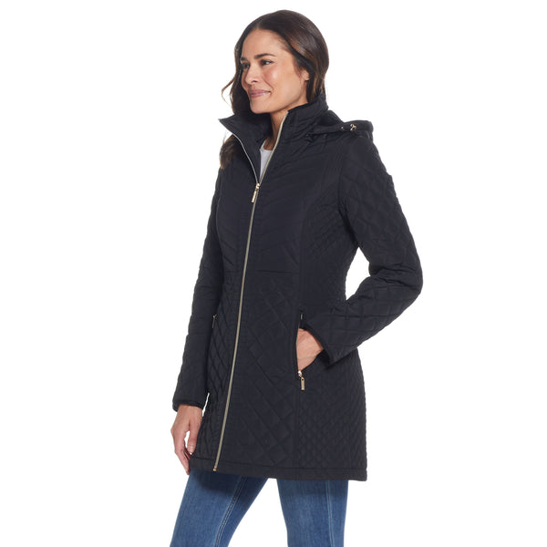 Multi Quilted Fur Trim Hood Jacket – JGallery