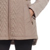 Multi Quilted Side Tab Fur Trim Hood Jacket