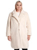 Curly Textured Faux Fur Reefer Coat