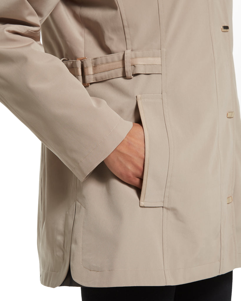 Novelty Bibbed Rain Jacket with Contrast Fabric Trim