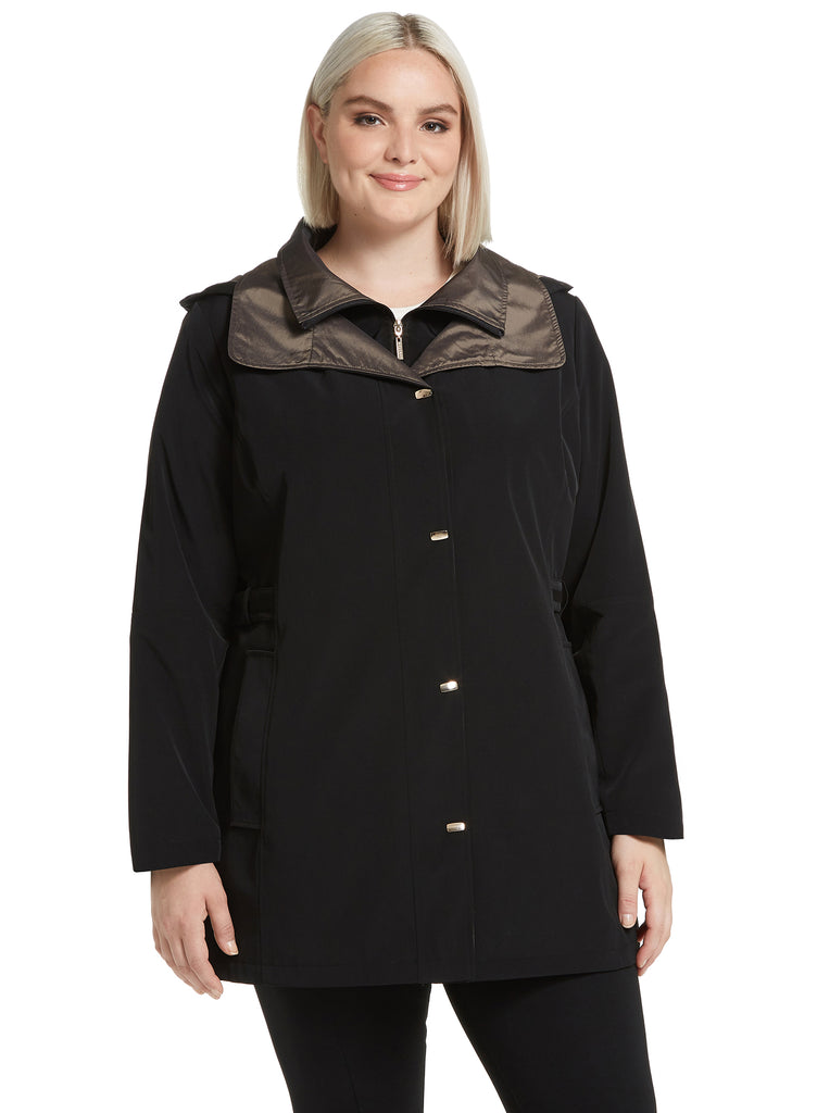 Novelty Bibbed Rain Jacket with Contrast Fabric Trim